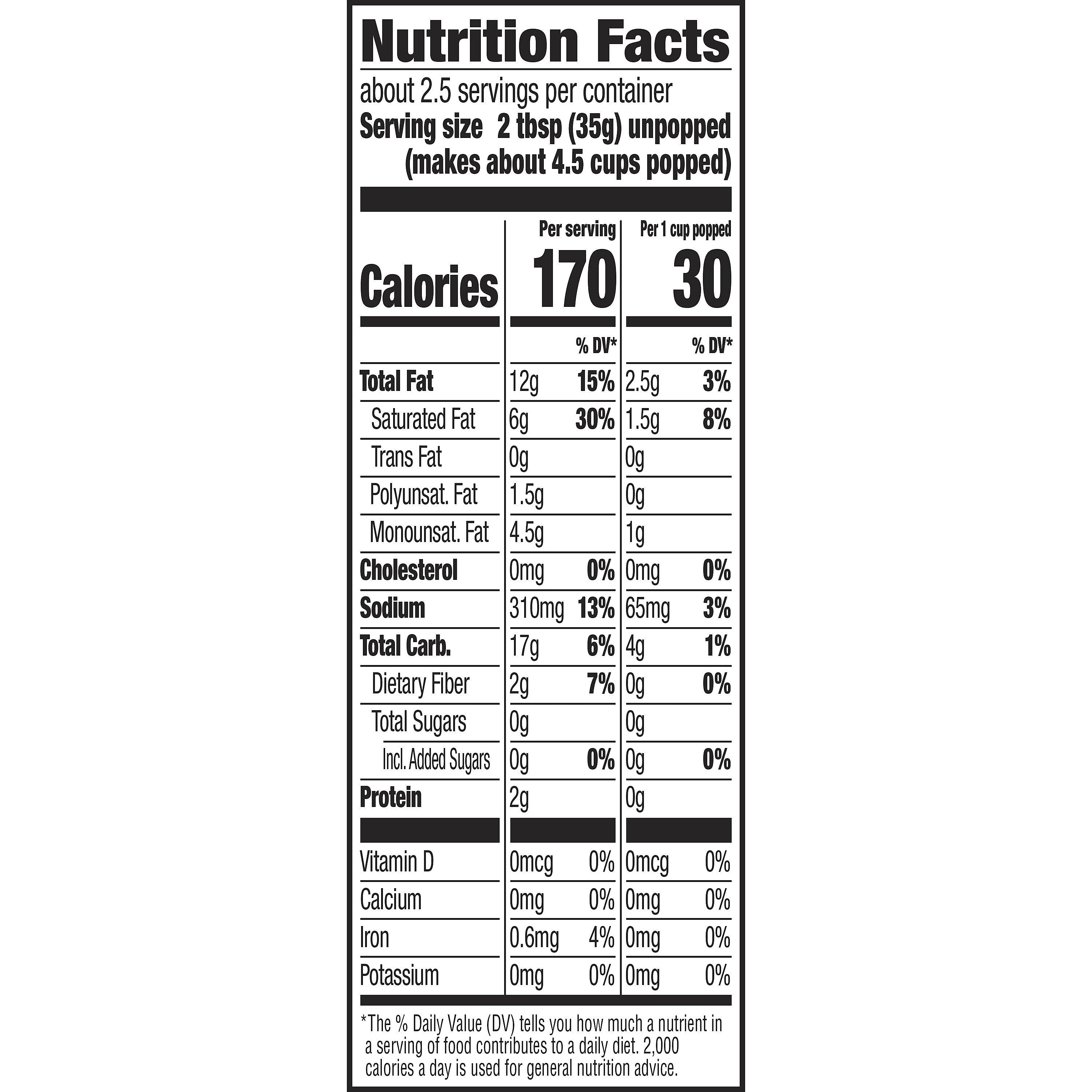 Orville Redenbacher's Butter Popcorn Kernels, 3.29 oz., 36/Box