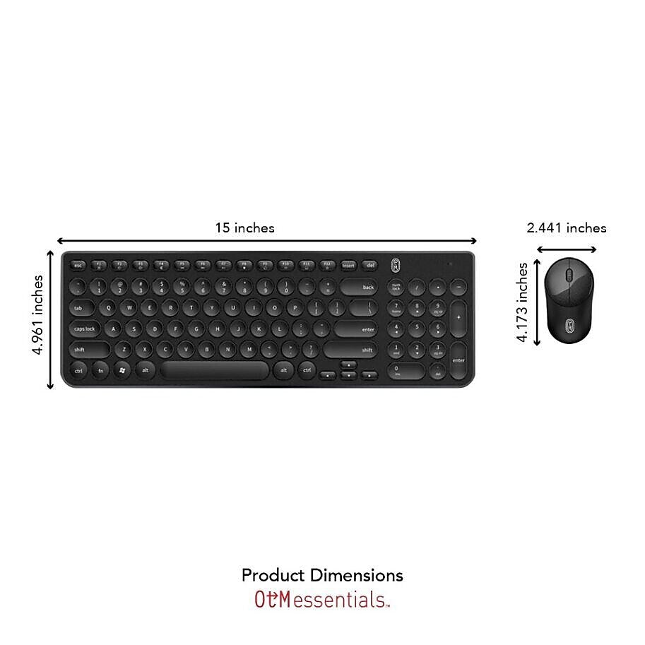 OTM Essentials Pro Wireless Keyboard & Optical Mouse Combo, Black