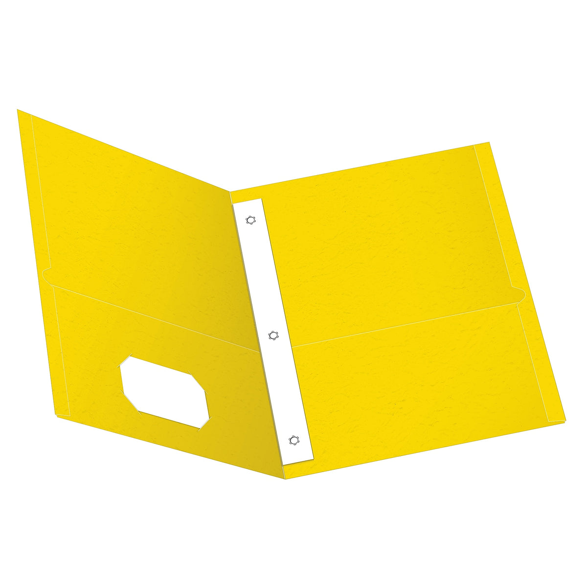 Oxford 2-Pocket Fastener Folders, Yellow, 25/Box