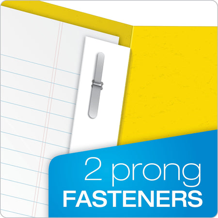 Oxford 2-Pocket Fastener Folders, Yellow, 25/Box