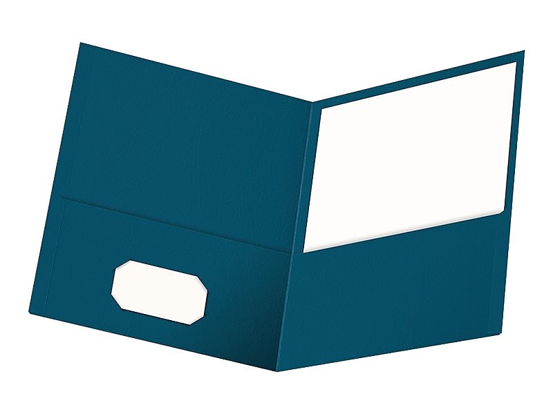 Oxford 2-Pocket Presentation Folders, Blue, 25/Box