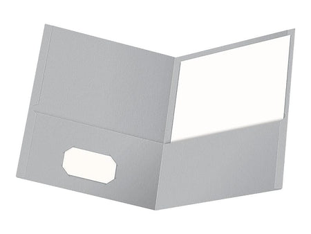 Oxford 2-Pocket Presentation Folders, Gray, 25/Box