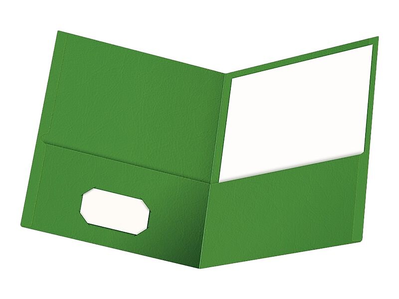 Oxford 2-Pocket Presentation Folders, Green, 25/Box