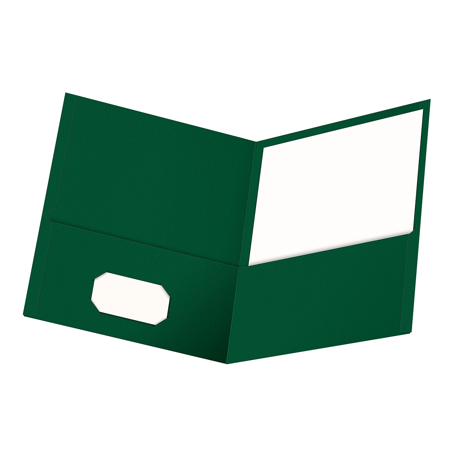 Oxford 2-Pocket Presentation Folders, Hunter Green, 25/Box