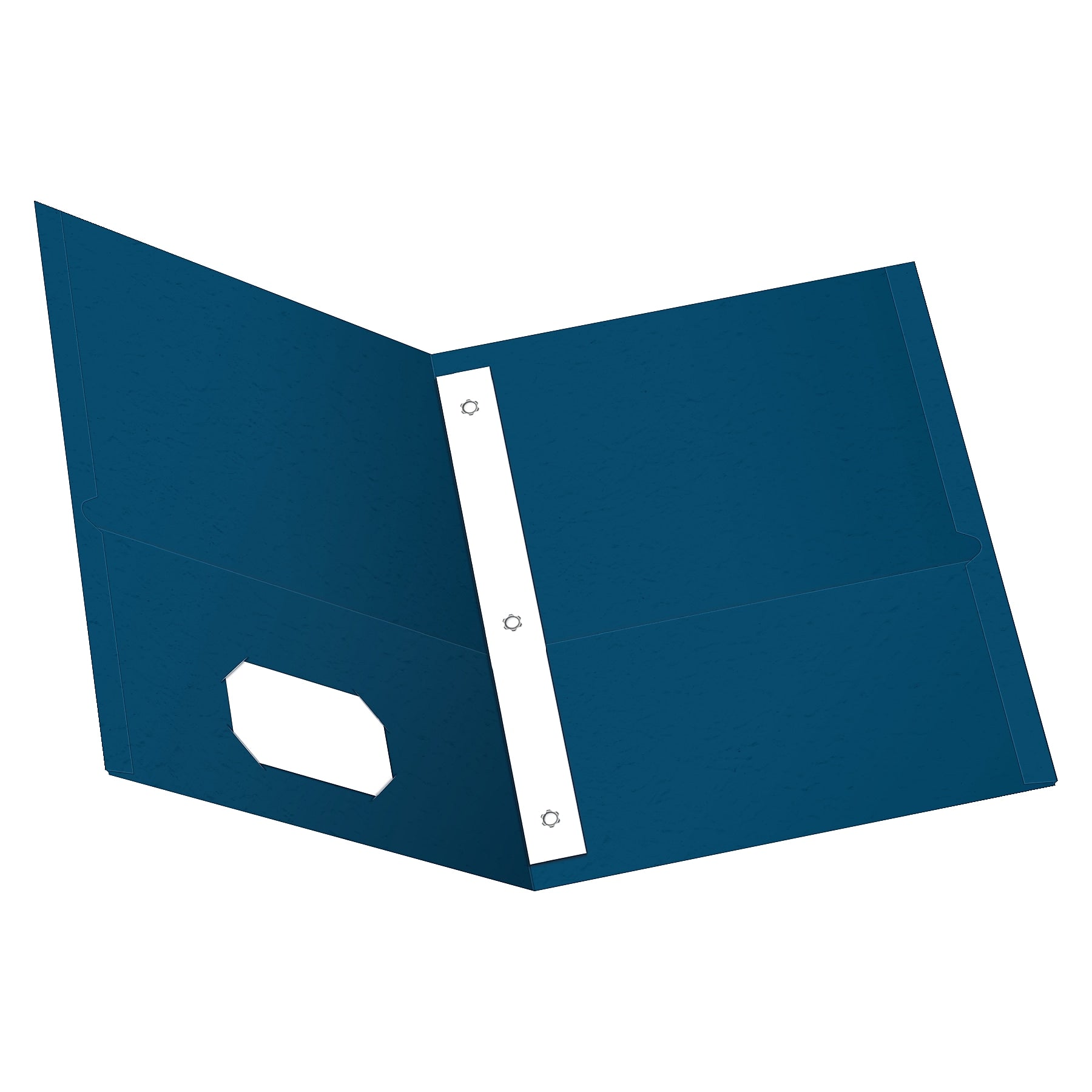 Oxford 2 Pockets Fastener Folders, Blue, 25/Box