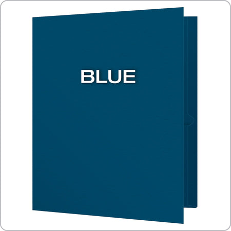 Oxford 2 Pockets Fastener Folders, Blue, 25/Box