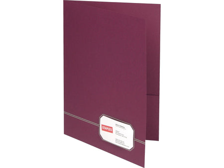 Oxford 2 Pockets Presentation Folder, Burgundy/Gold, 4/Pack