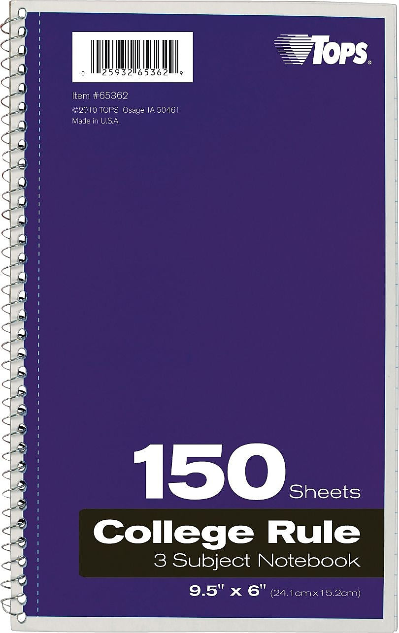 Oxford 3-Subject Notebook, 6