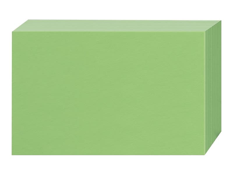 Oxford 3" x 5" Index Cards, Blank, Green, 100/Pack