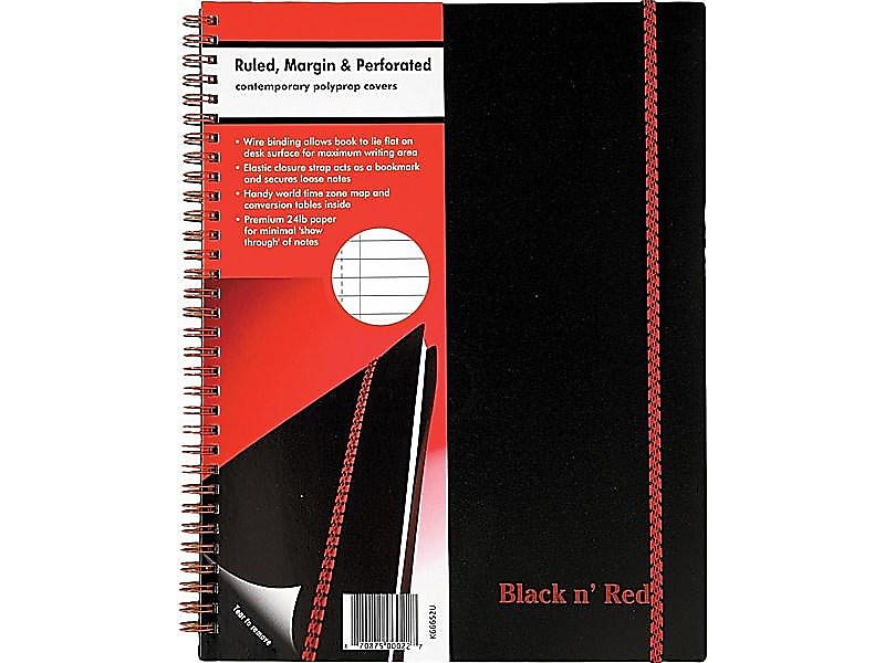 Oxford Black n' Red 1-Subject Professional Notebooks, 8.5