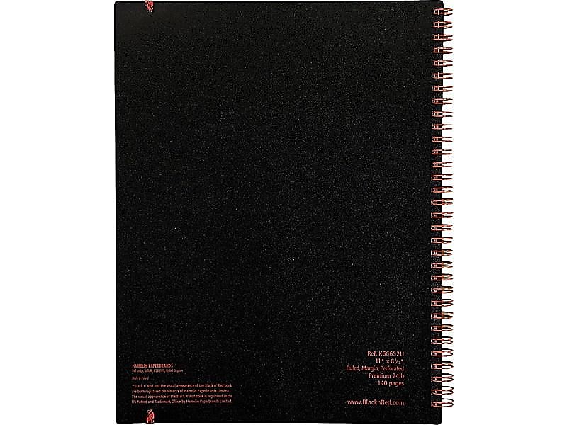 Oxford Black n' Red 1-Subject Professional Notebooks, 8.5