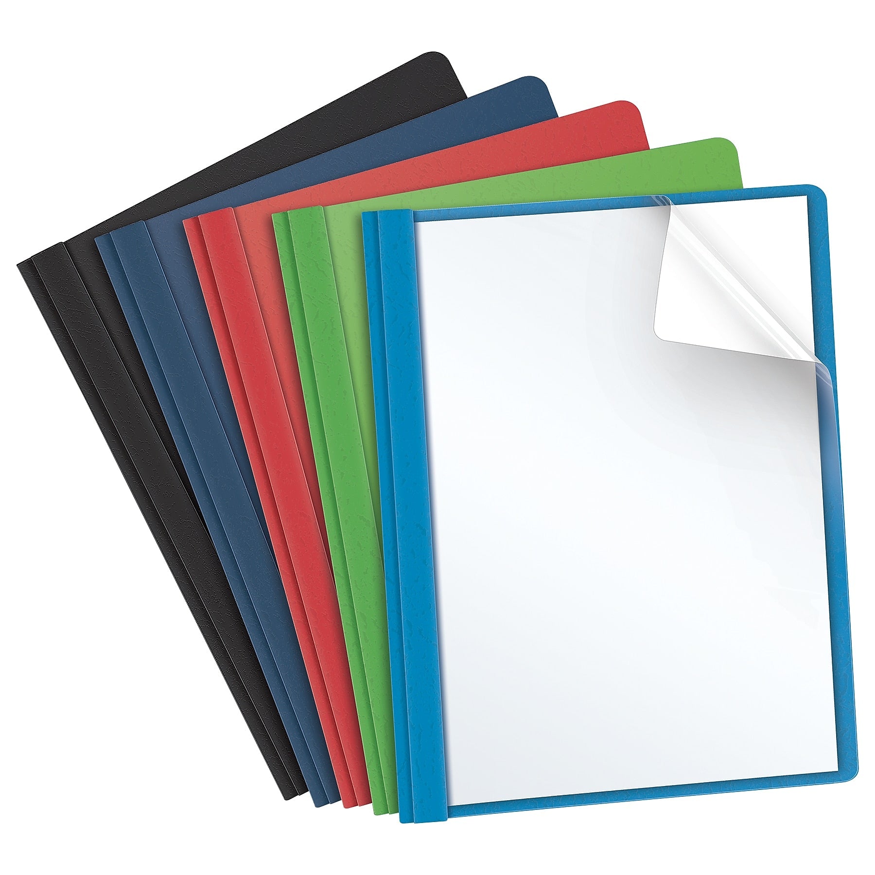 Oxford Clear Front Report Cover, Letter Size, Assorted Colors, 25/Box