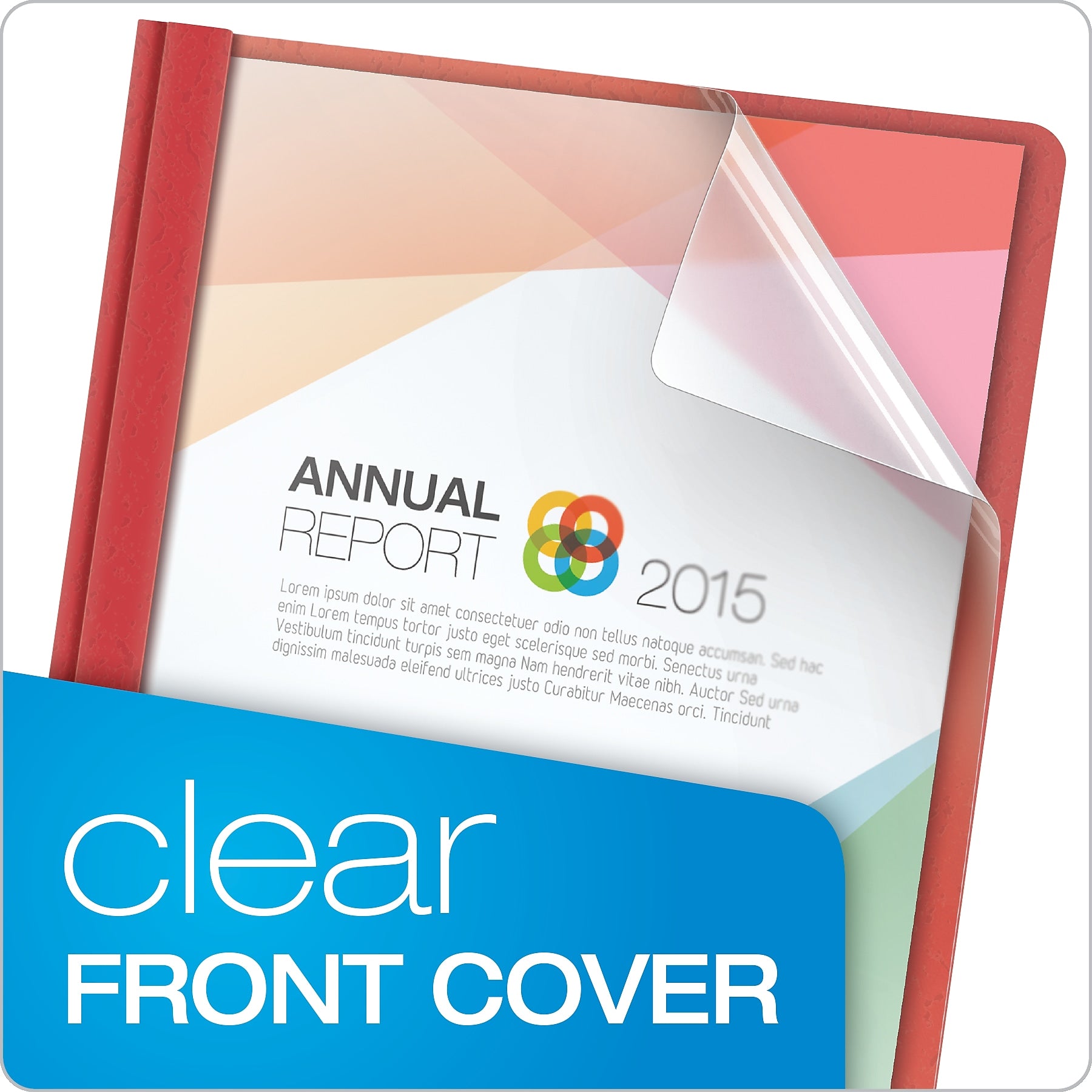 Oxford Clear Front Report Cover, Letter Size, Assorted Colors, 25/Box