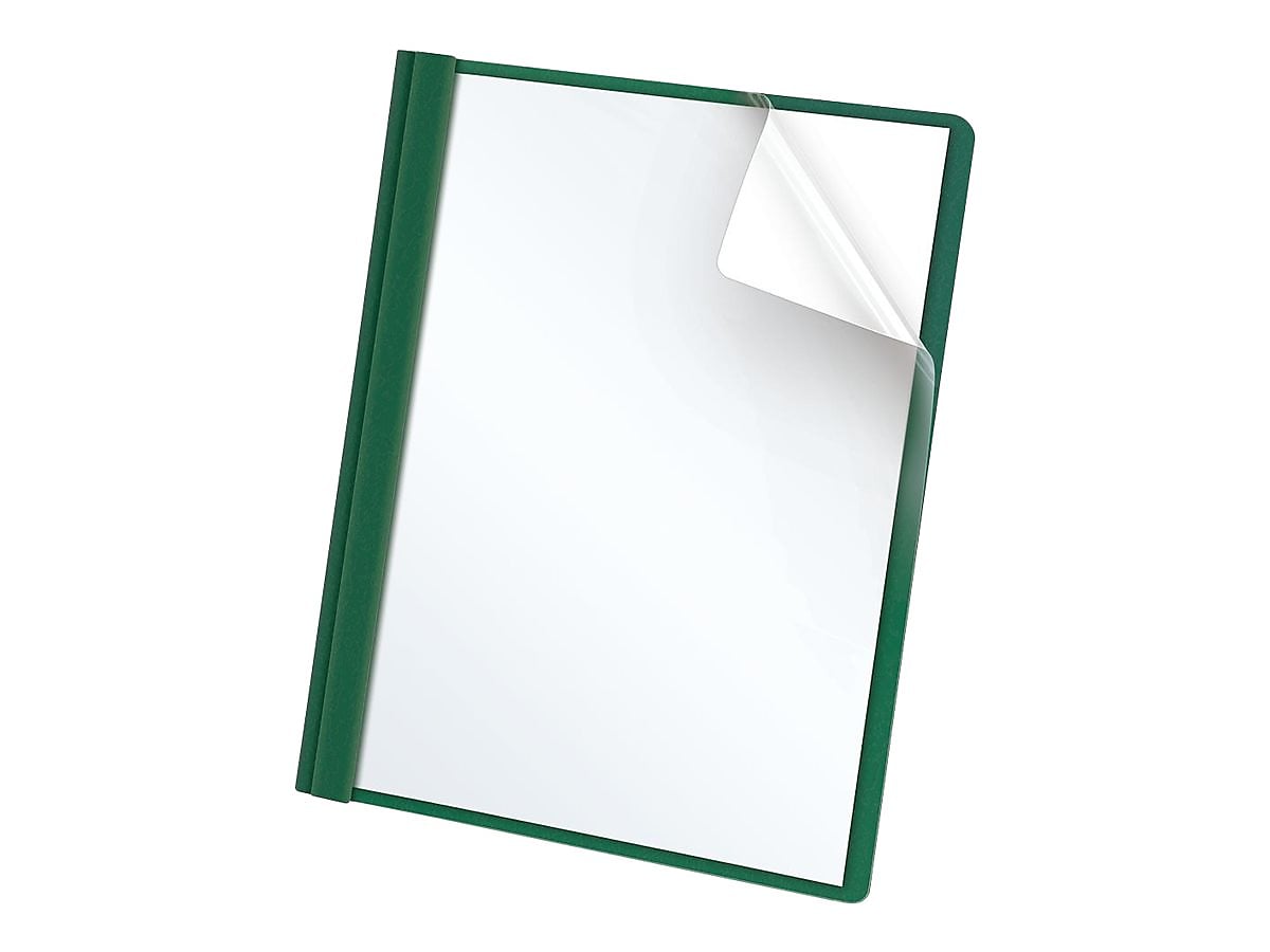 Oxford Clear Front Report Cover, Letter Size, Hunter Green, 25/Box