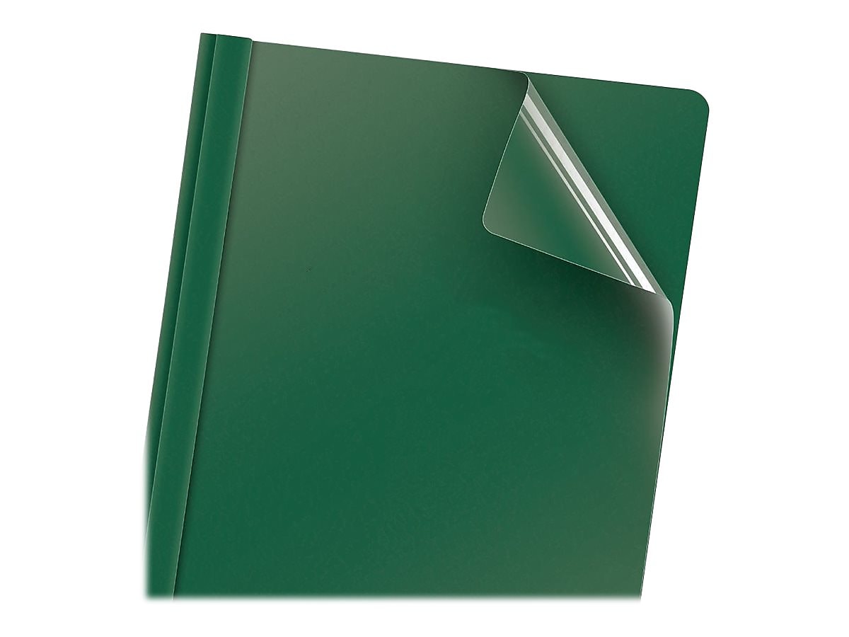 Oxford Clear Front Report Cover, Letter Size, Hunter Green, 25/Box