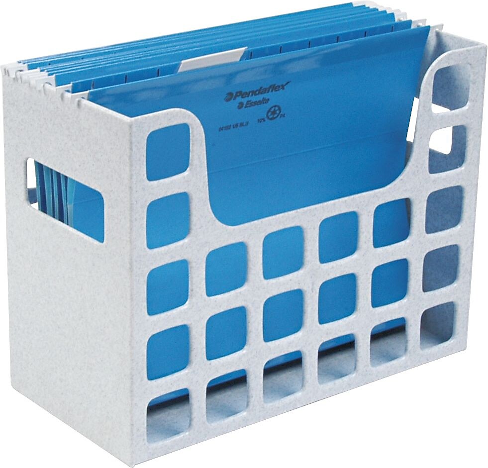 Oxford Decoflex Hanging File Folder Box, Plastic, Granite, 9 1/2