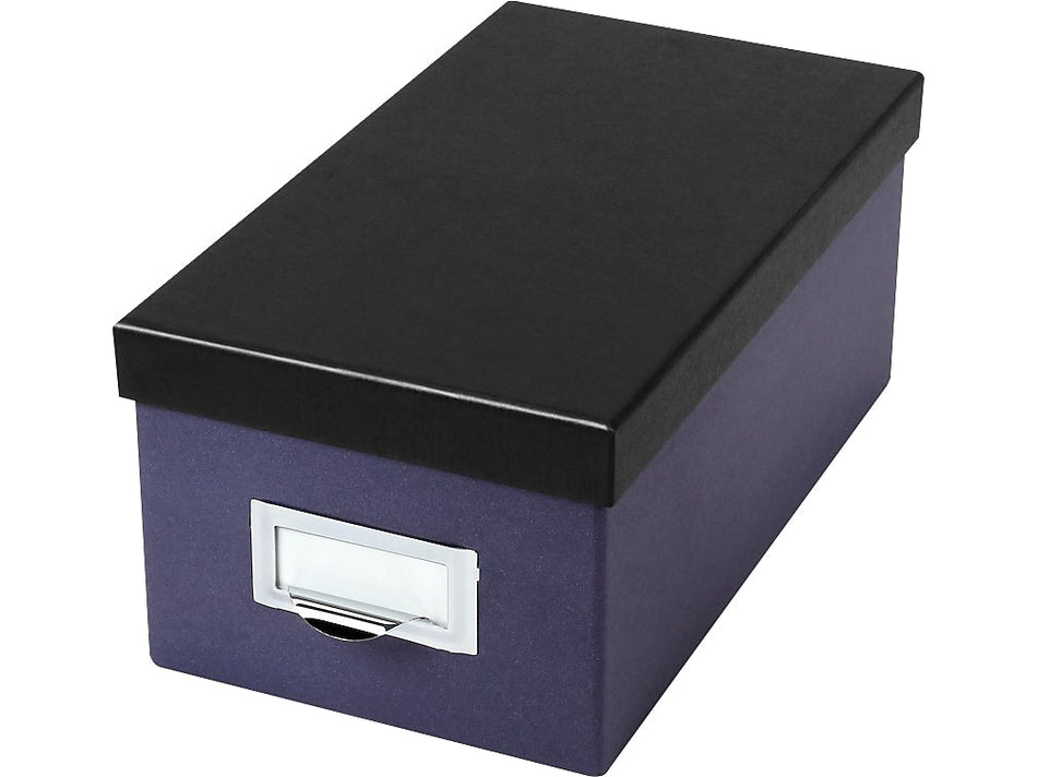 Oxford Index Card File Box, 1000-Card Capacity, Indigo/Black