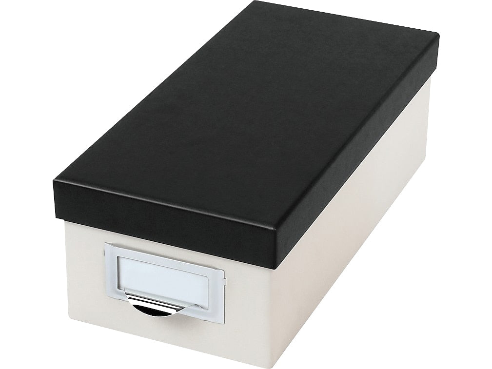 Oxford Index Card File Box, 1000-Card Capacity, Marble White/Black