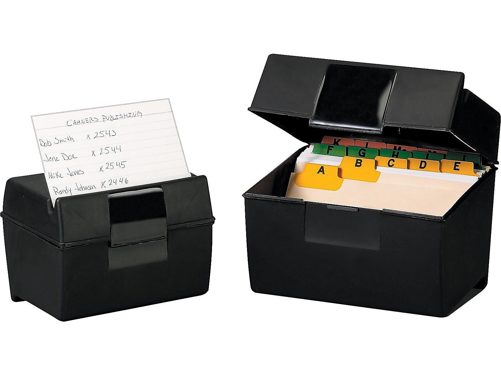 Oxford Index Card File Box, 500-Card Capacity, Black
