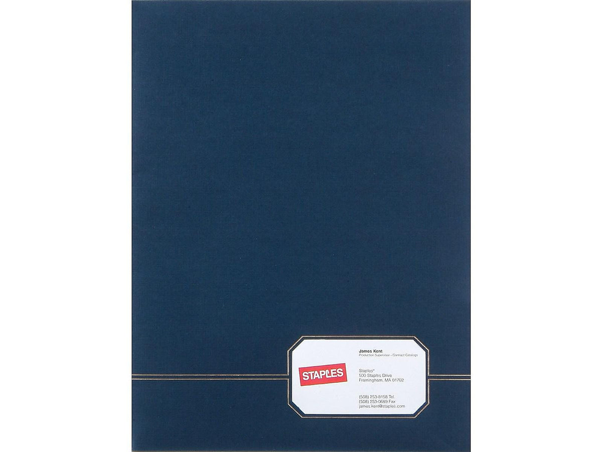 Oxford Monogram Design 2-Pocket Presentation Folders, Blue/Gold, 4/Pack