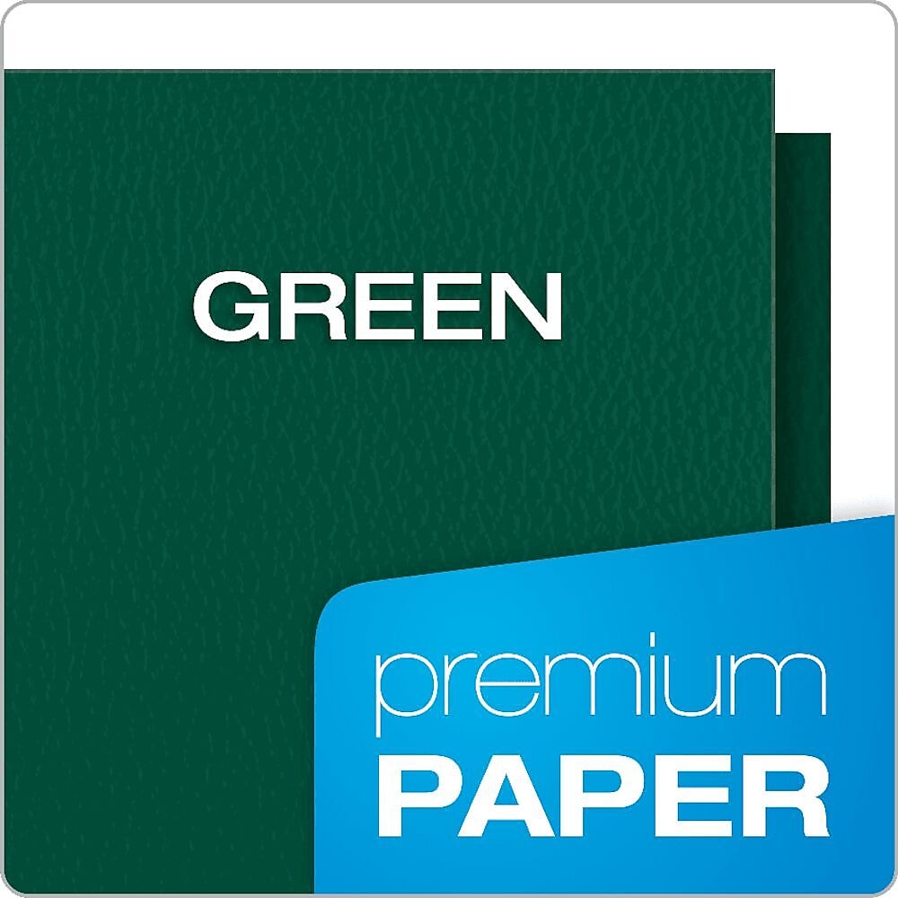 Oxford Monogram Executive 2-Pocket Presentation Folders, Light Green/Gold, 4/Pack