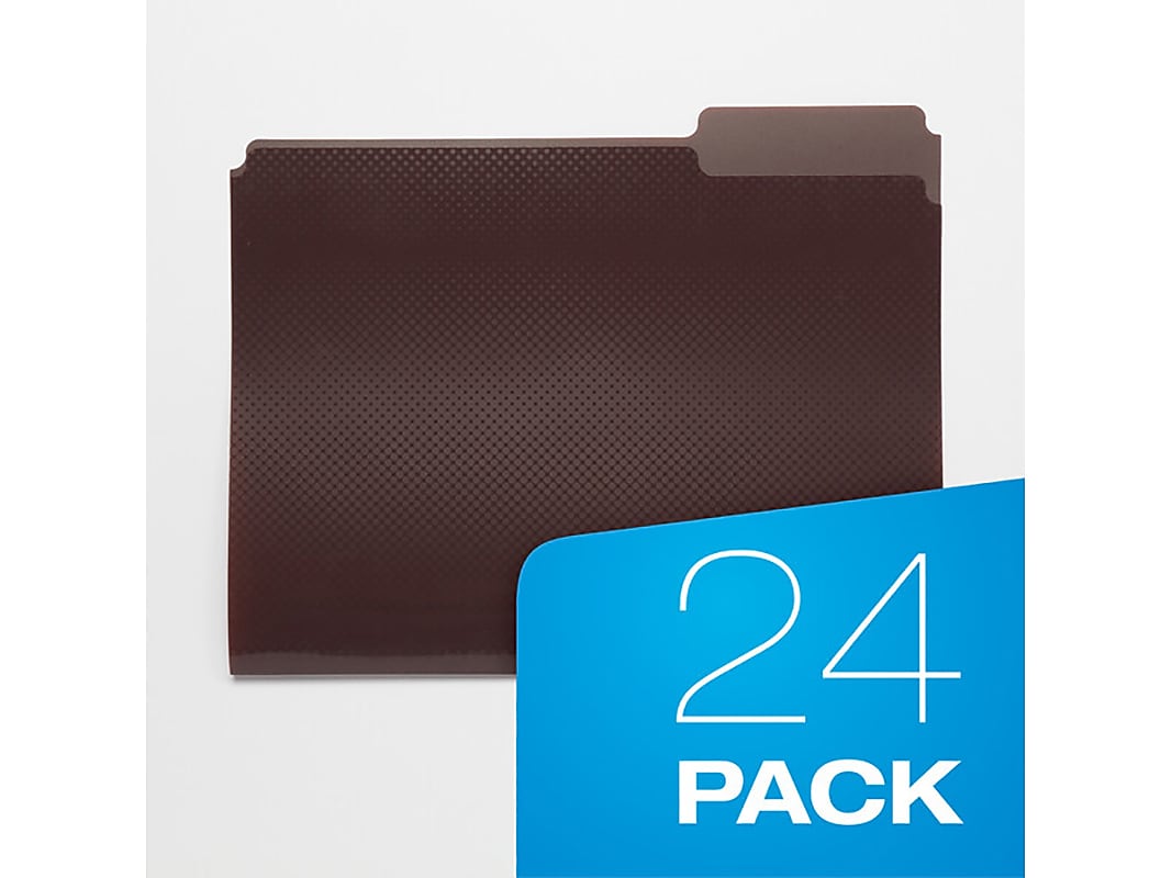 Oxford Poly File Folders, 1/3-Cut Tab, Letter-Size, Assorted Colors, 24/Pack
