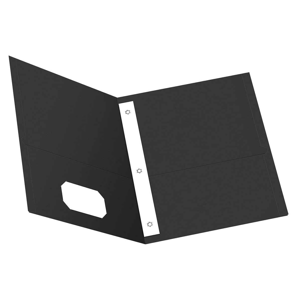 Oxford Twin Fastener Folders, Black, 25/Box