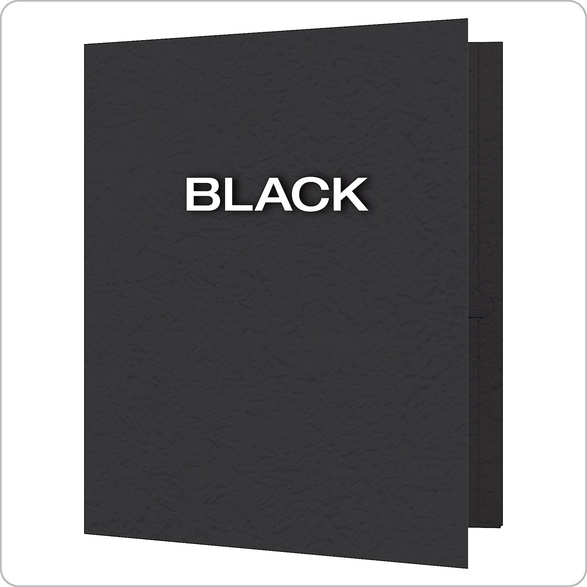 Oxford Twin Fastener Folders, Black, 25/Box