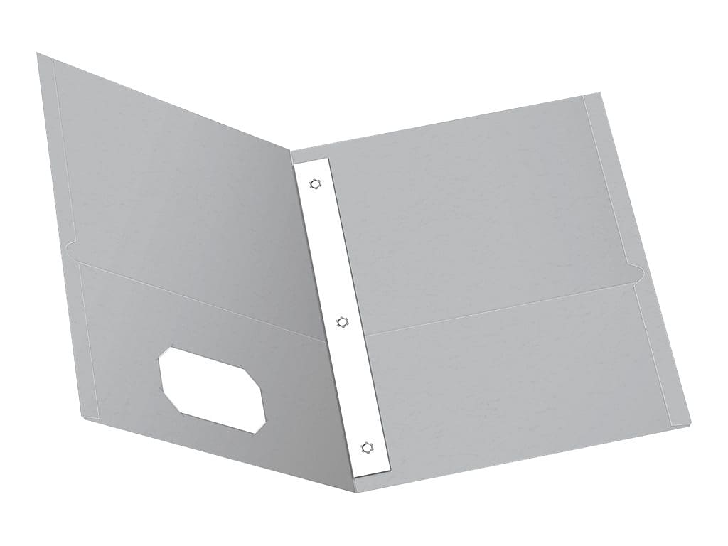 Oxford Twin Fastener Folders, Gray, 25/Box