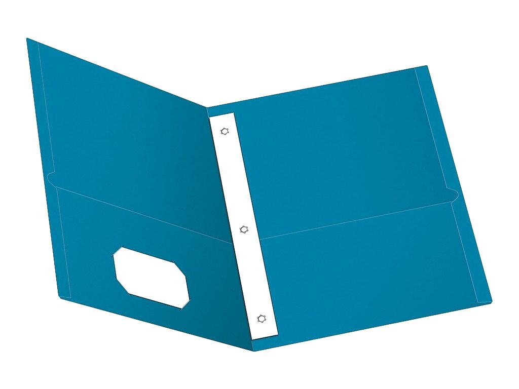 Oxford Twin Fastener Folders, Light Blue, 25/Box