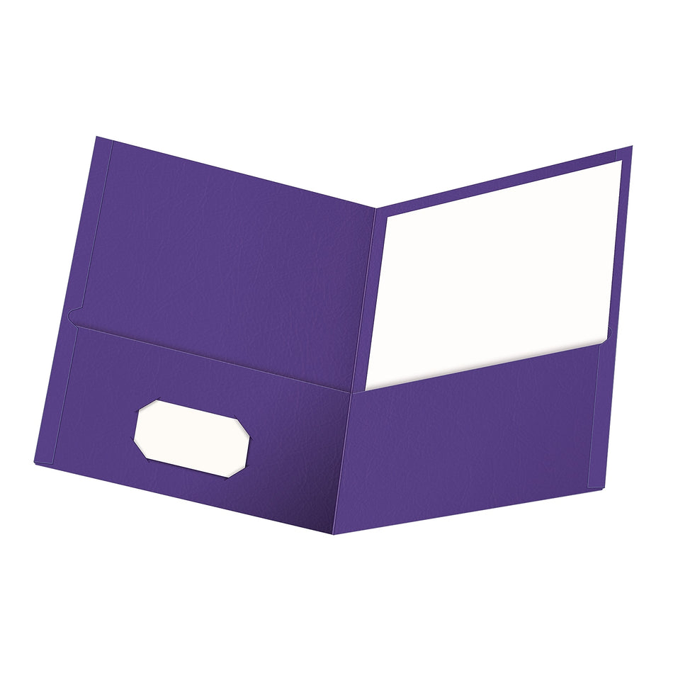 Oxford Twin Portfolio Folders, Purple, 25/Box