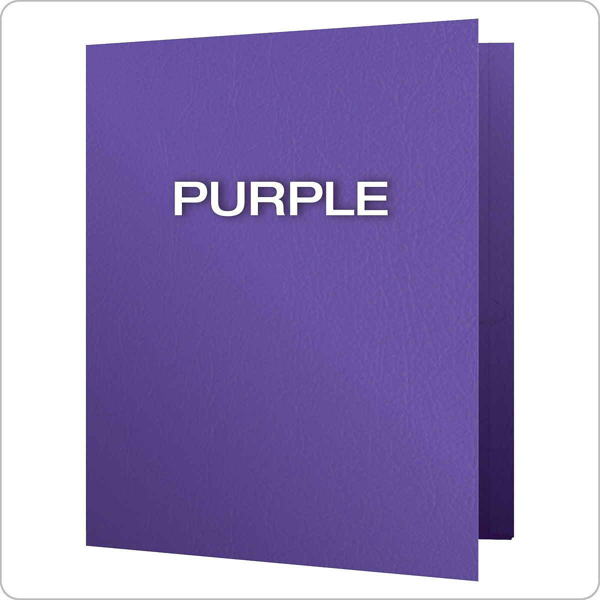 Oxford Twin Portfolio Folders, Purple, 25/Box