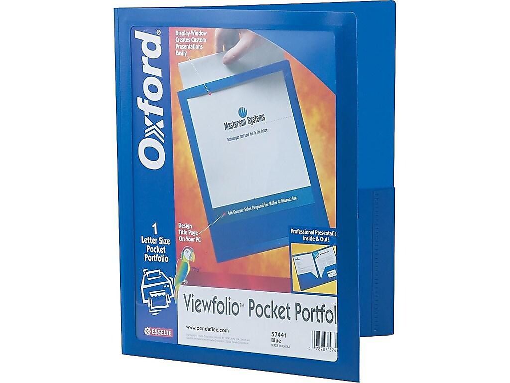 Oxford ViewFolio Twin Presentation Folder, Blue