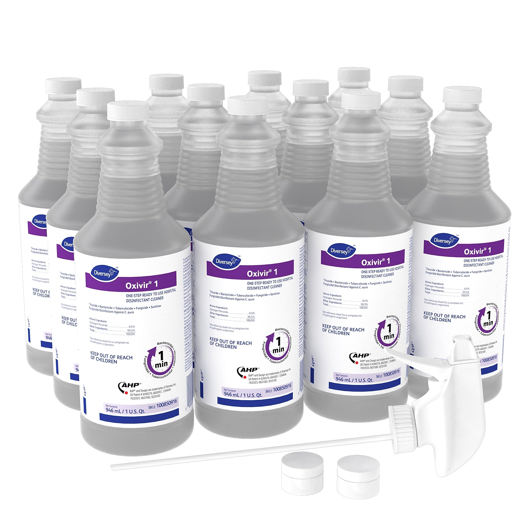 Oxivir 1 Accelerated Hydrogen Peroxide Ready-to-Use Spray, 32 oz., 12/Carton