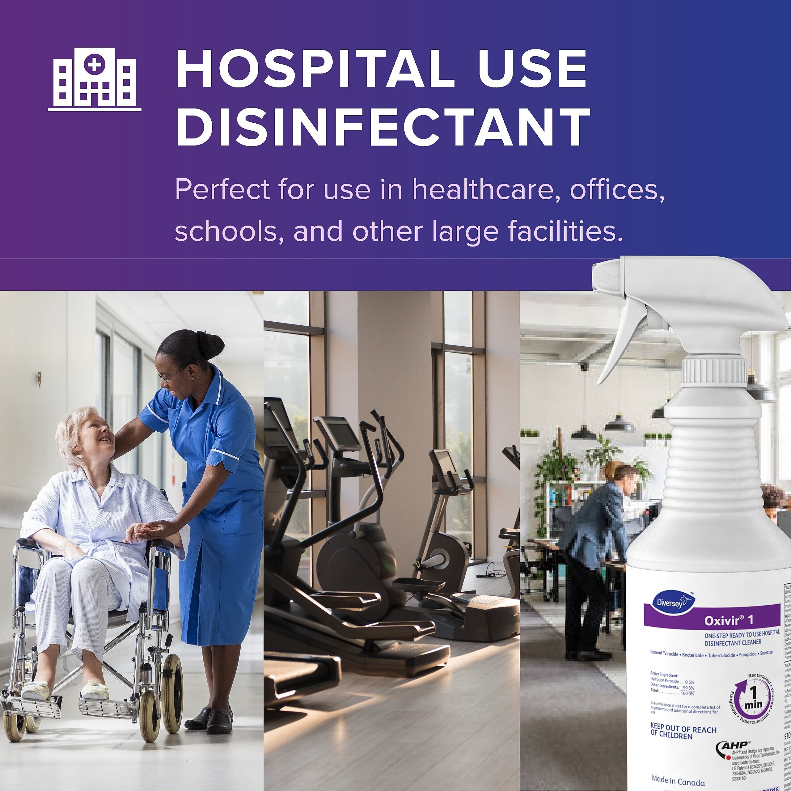 Oxivir 1 Accelerated Hydrogen Peroxide Ready-to-Use Spray, 32 oz., 12/Carton
