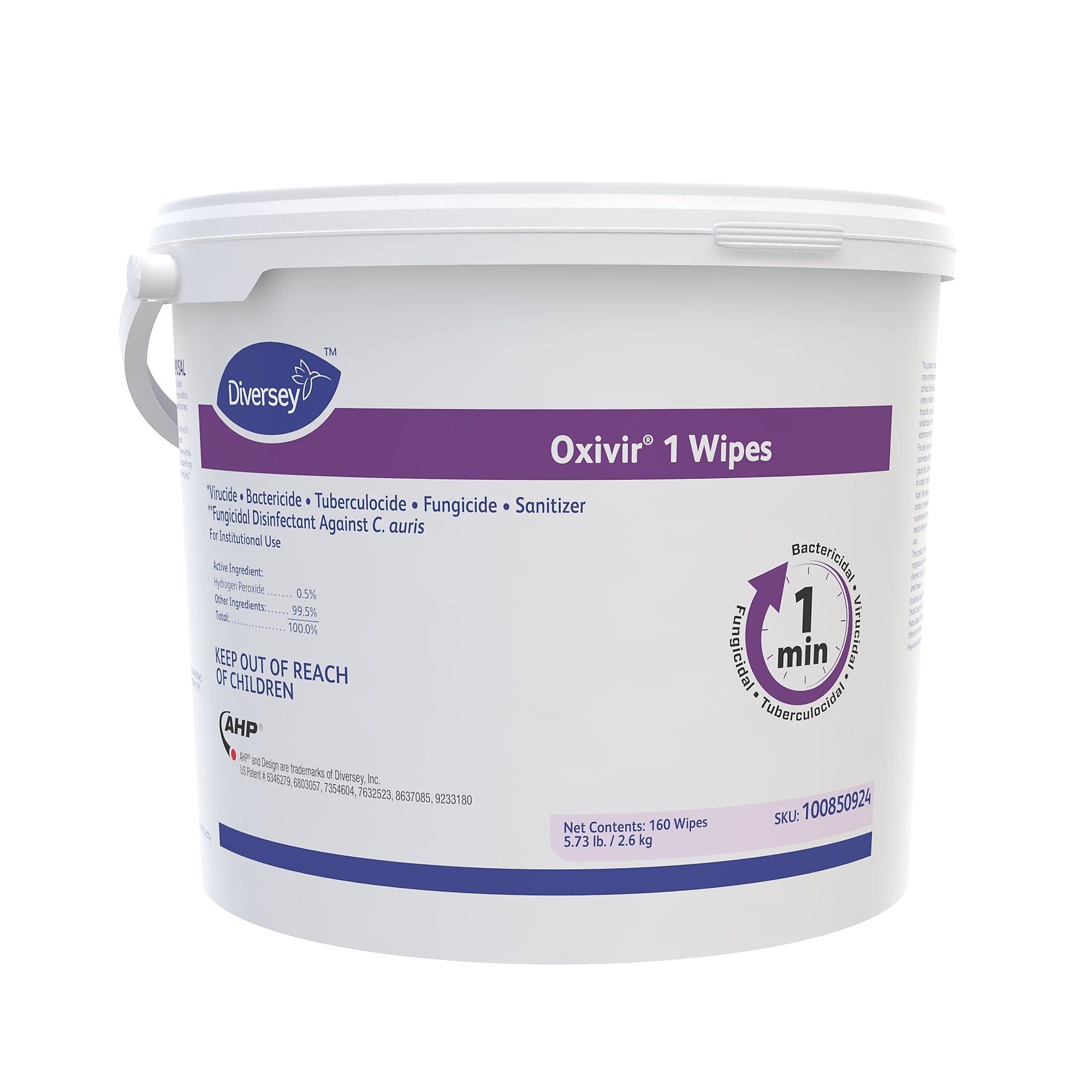 Oxivir Disinfecting Wipes, 160 Wipes/Container, 4/Carton