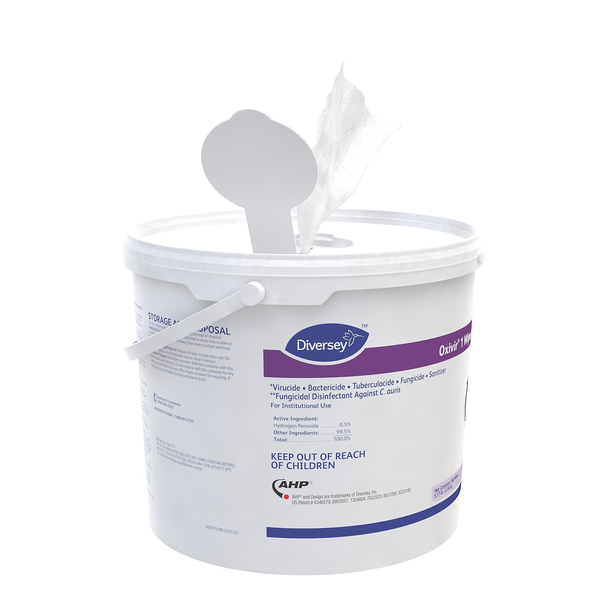 Oxivir Disinfecting Wipes, 160 Wipes/Container, 4/Carton