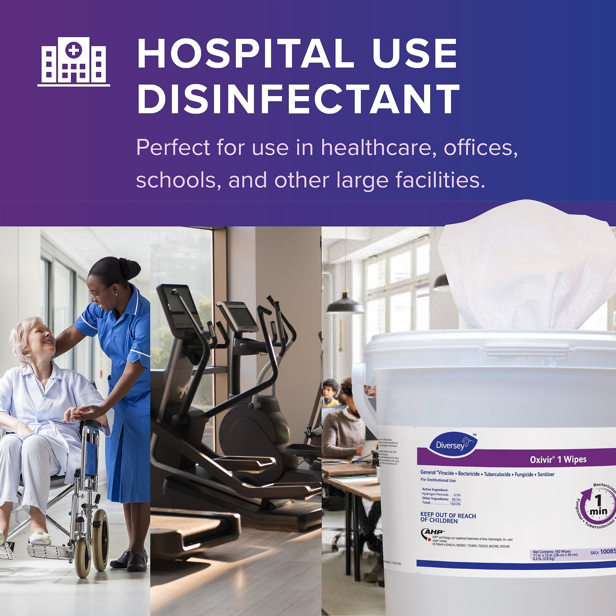 Oxivir Disinfecting Wipes, 160 Wipes/Container, 4/Carton