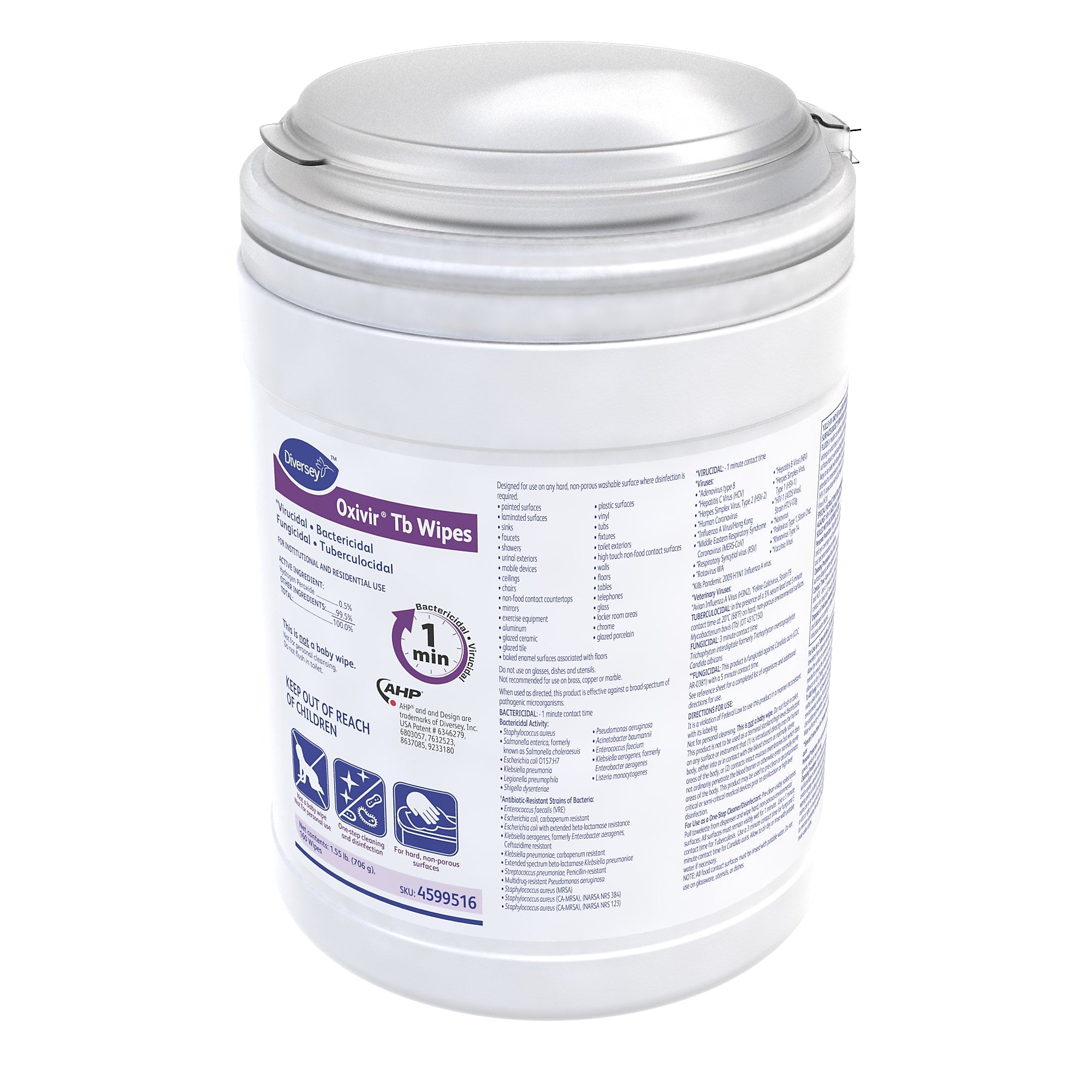 Oxivir Disinfecting Wipes, 160/Box, 12/Carton