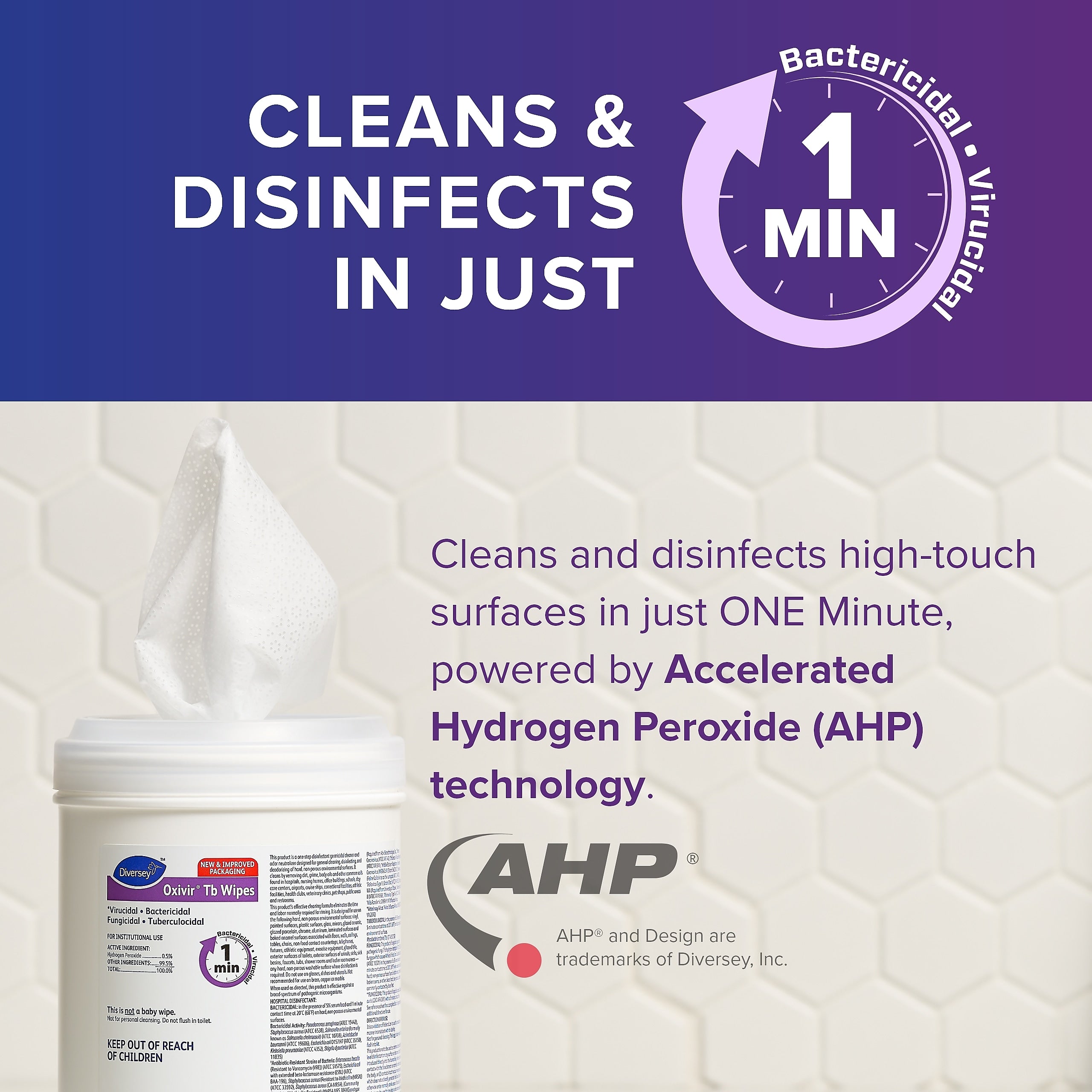 Oxivir Disinfecting Wipes, 160/Box, 12/Carton