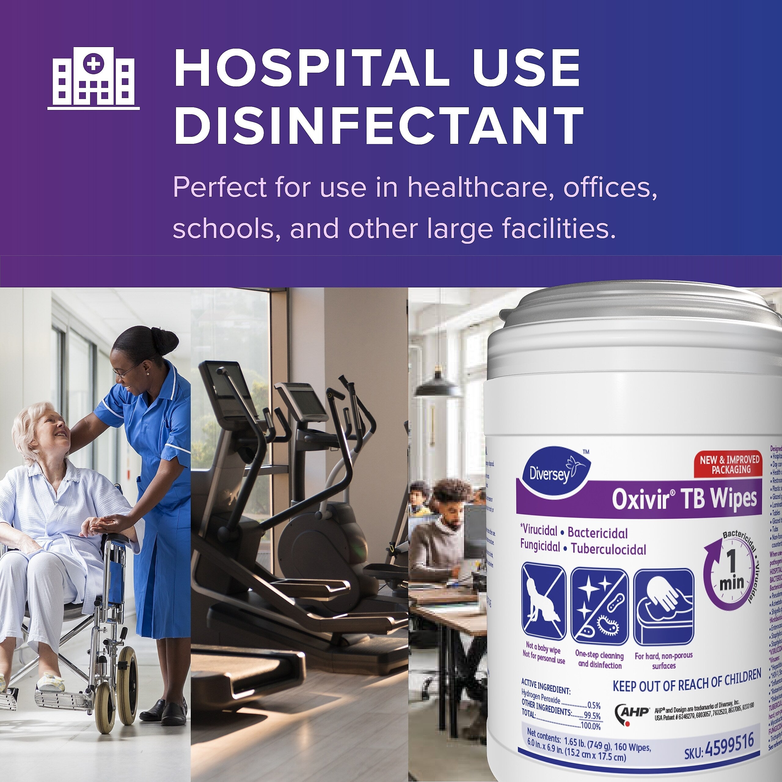 Oxivir Disinfecting Wipes, 160/Box, 12/Carton