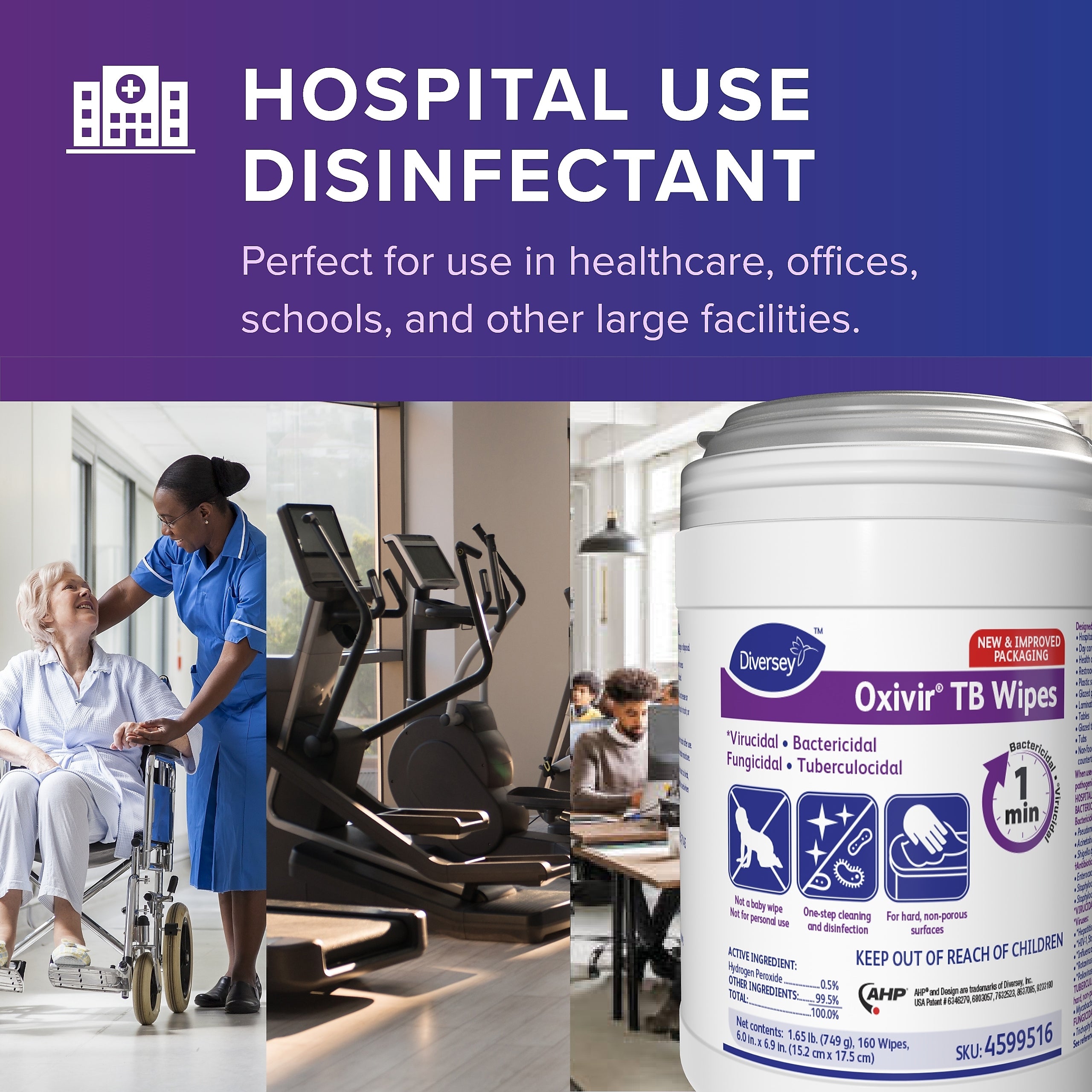 Oxivir Disinfecting Wipes, 160/Pack