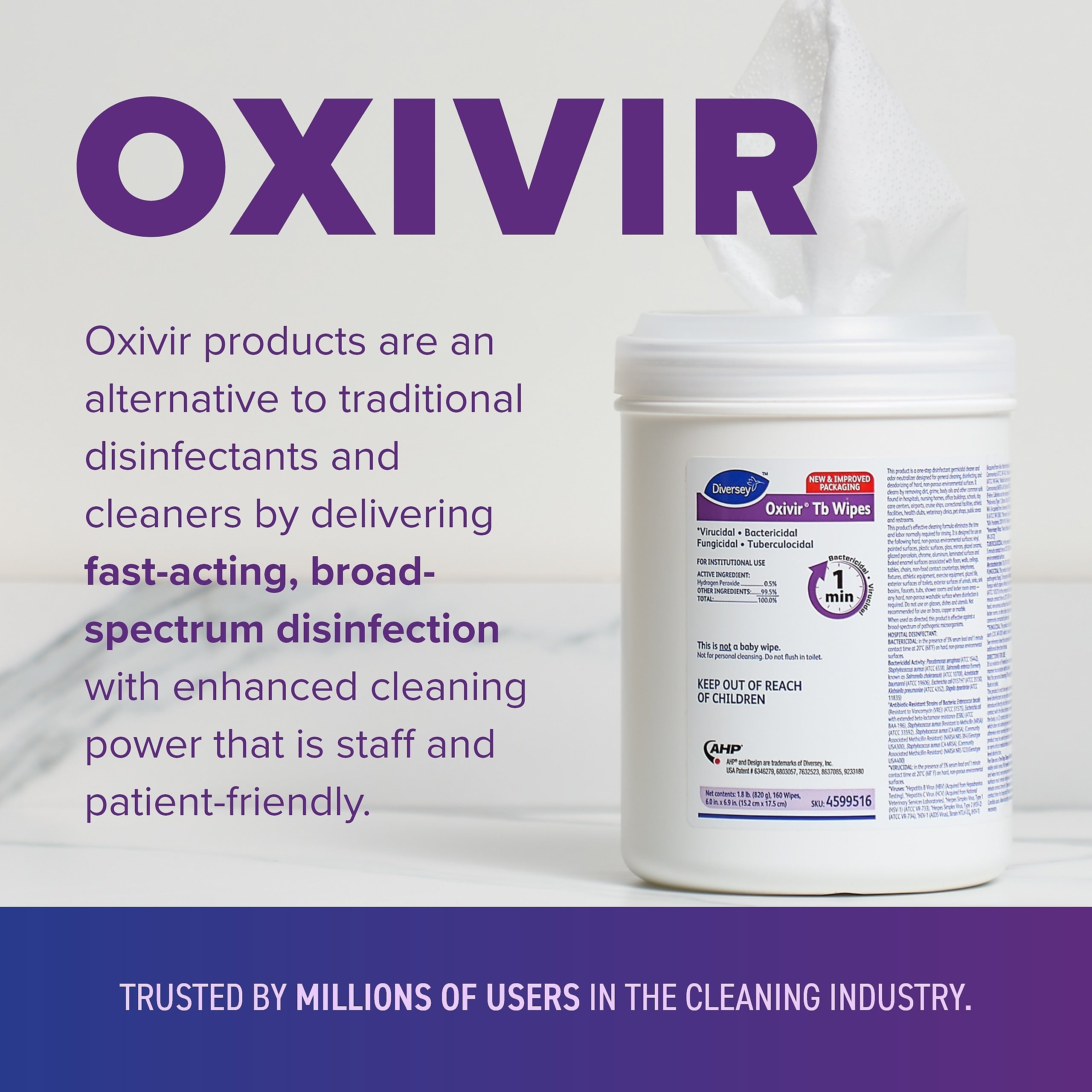 Oxivir Disinfecting Wipes, 160/Pack