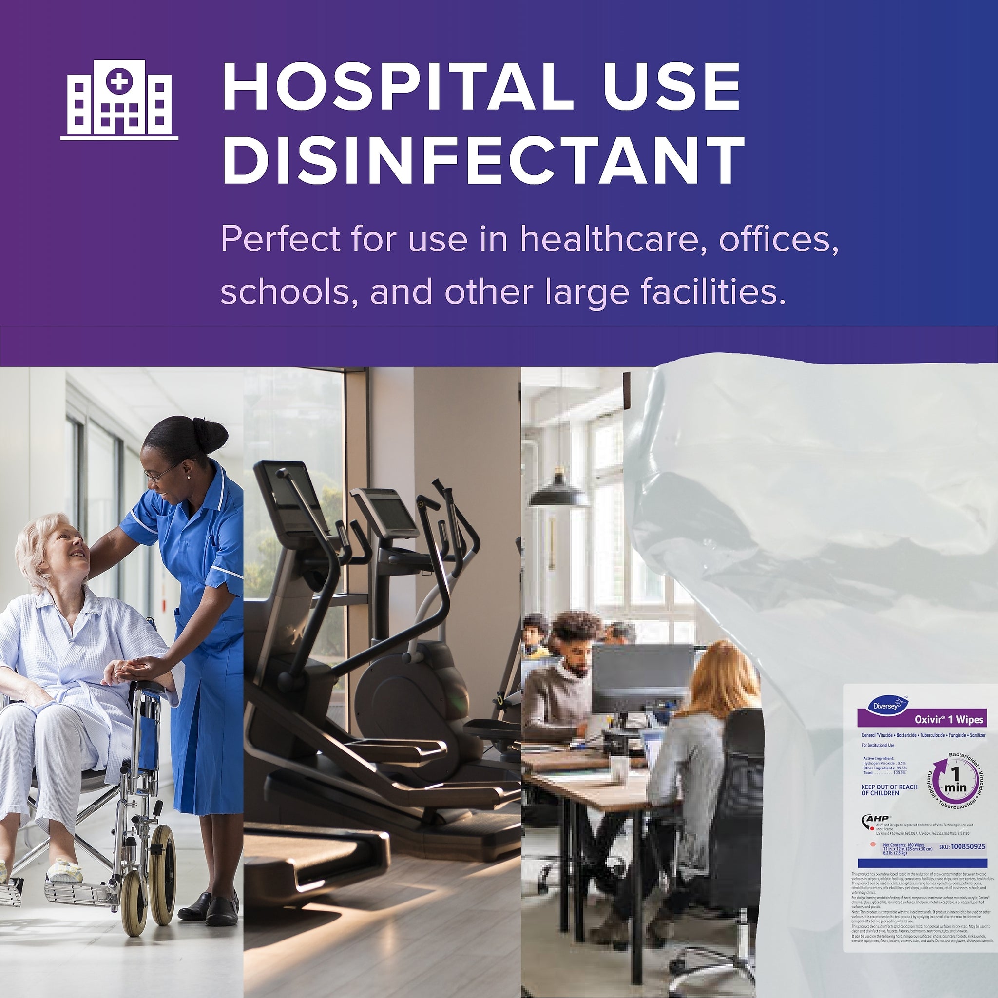 Oxivir Disinfecting Wipes Refill, 160 Wipes/Container, 4/Carton