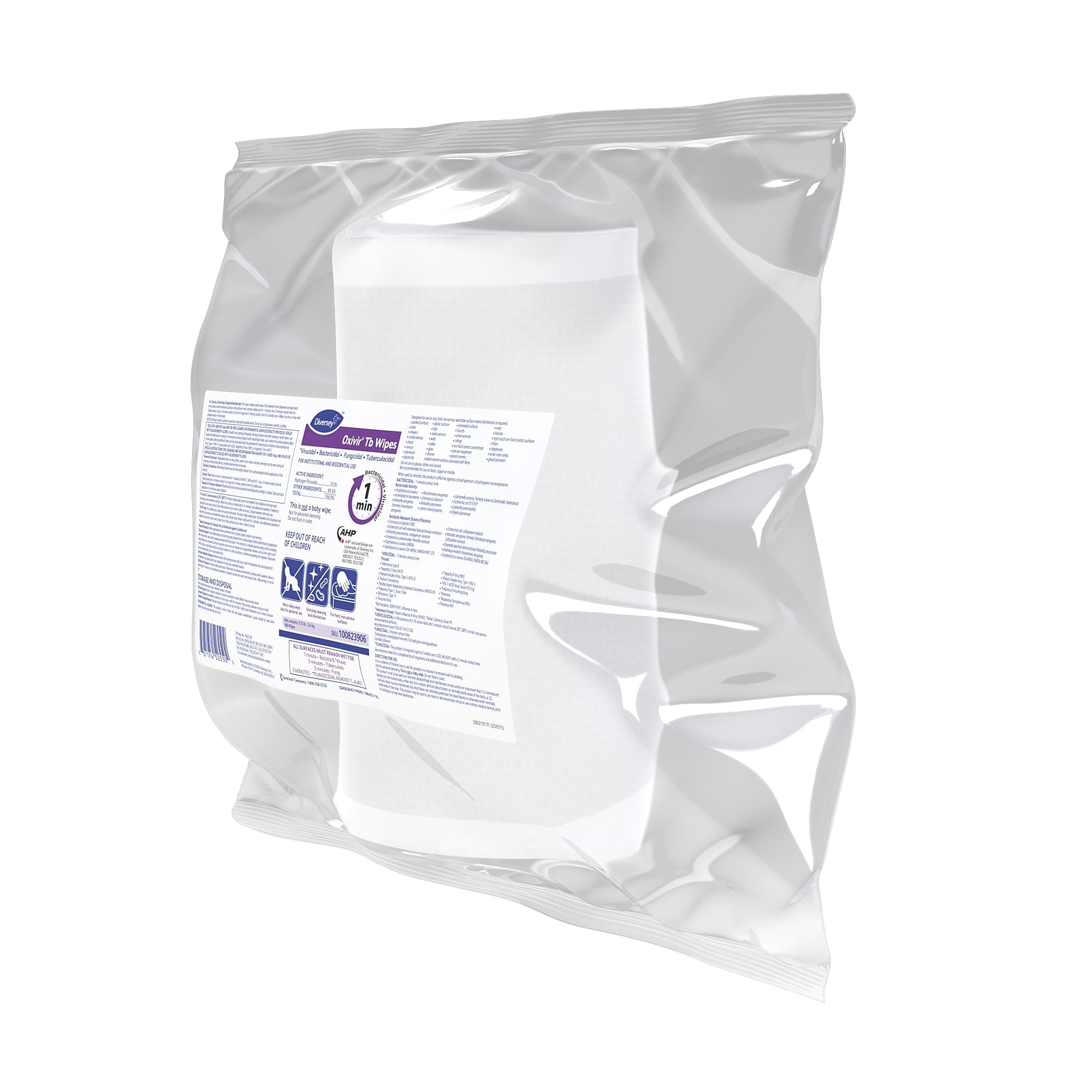Oxivir Disinfecting Wipes Refill, Fresh Citrus Scent, 160 Wipes/Container, 4/Carton
