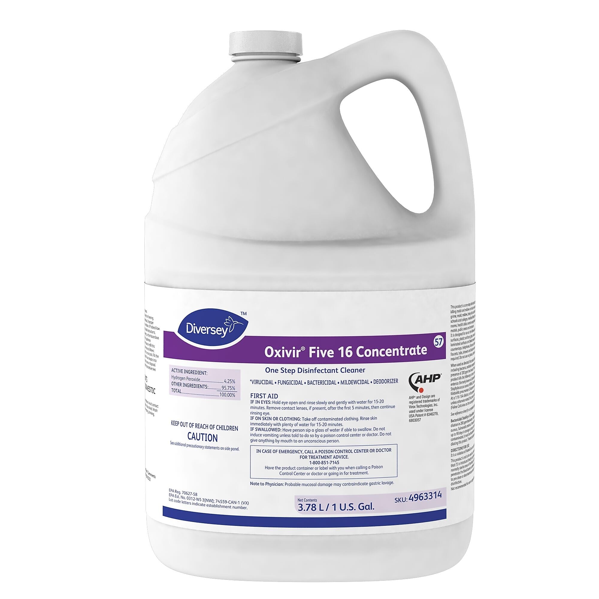 Oxivir Five 16 Cleaner Disinfectant, 128 Oz., 4/Carton