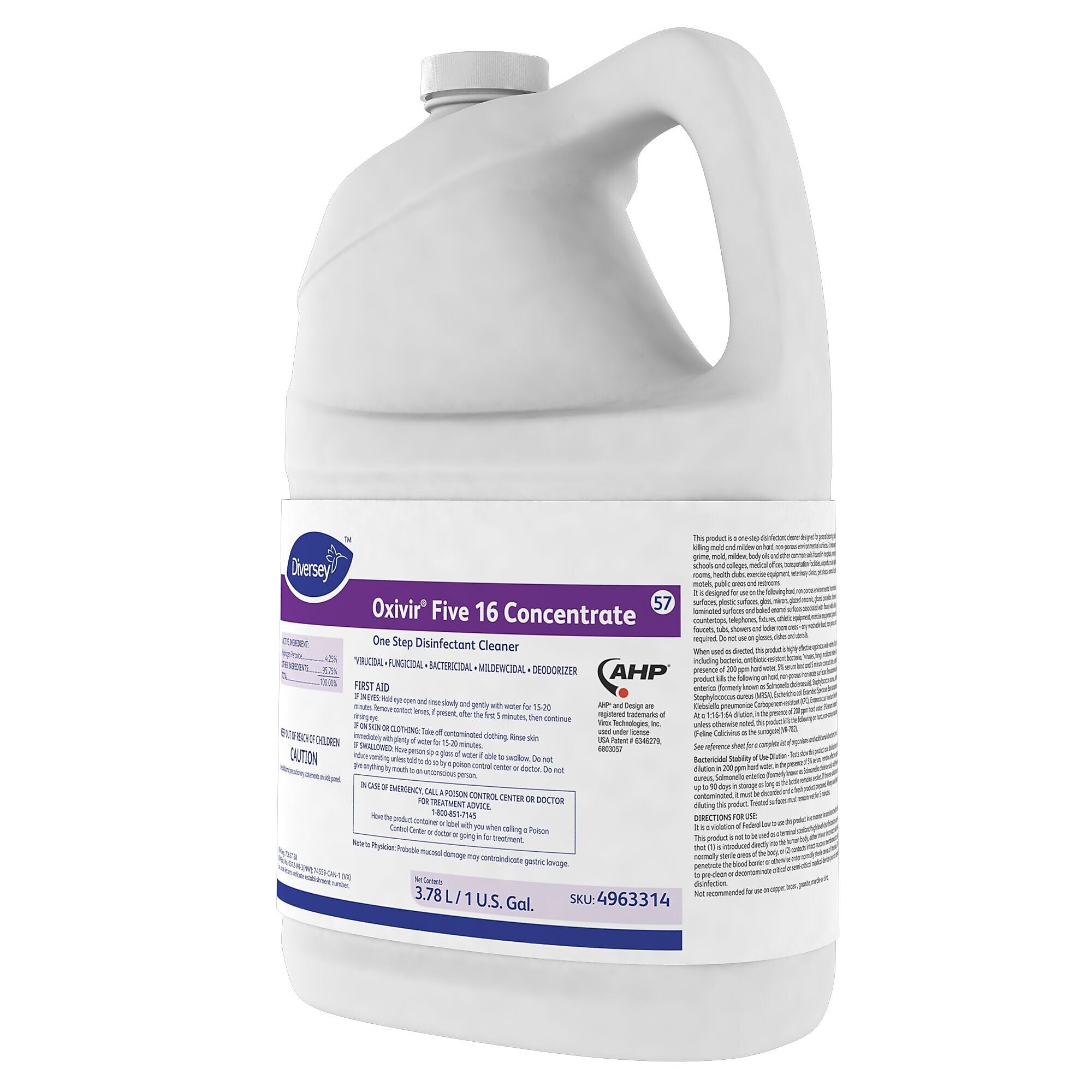 Oxivir Five 16 Cleaner Disinfectant, 128 Oz., 4/Carton