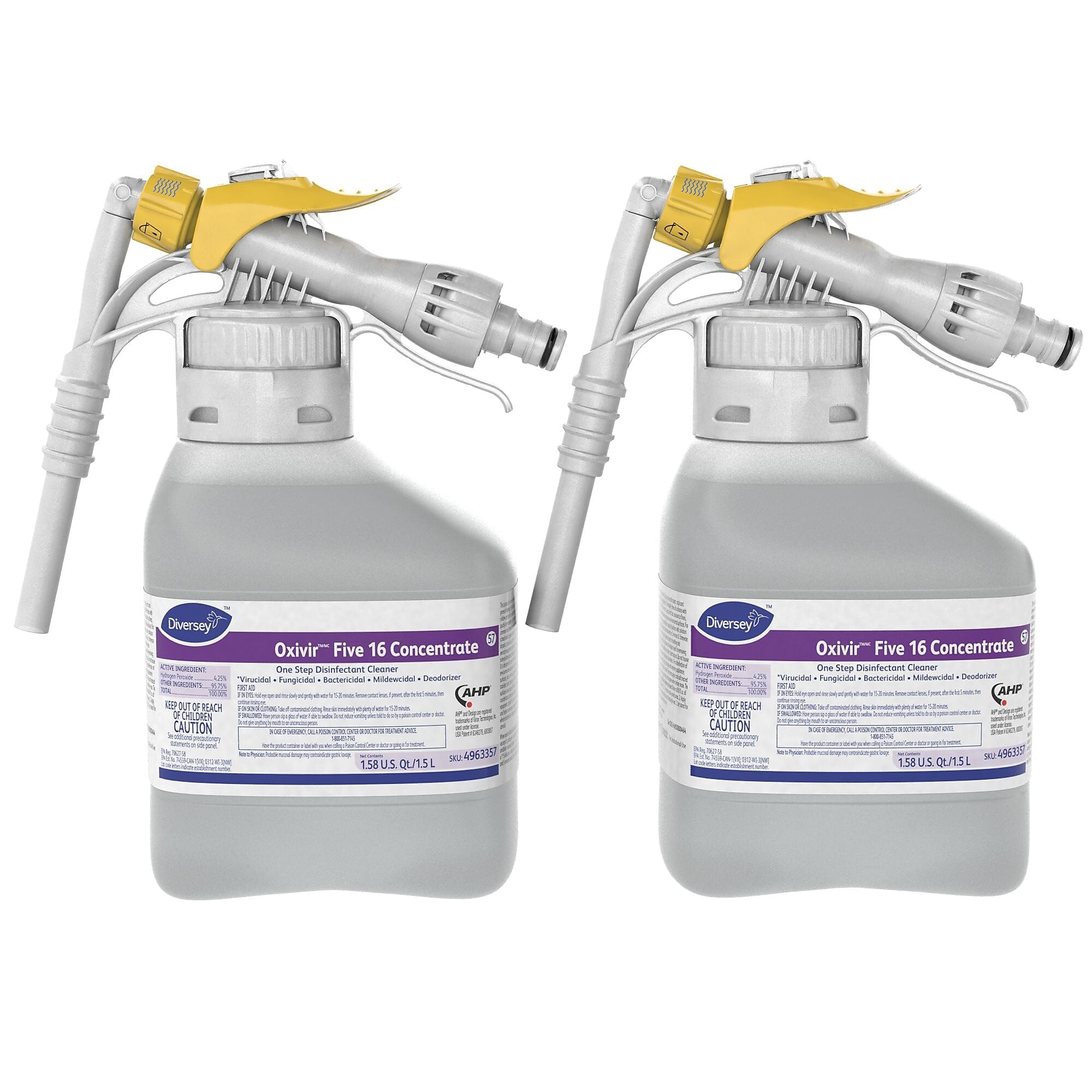 Oxivir Five 16 Diversey RTD Disinfectant, Liquid, 50.7 Oz., 2/Carton