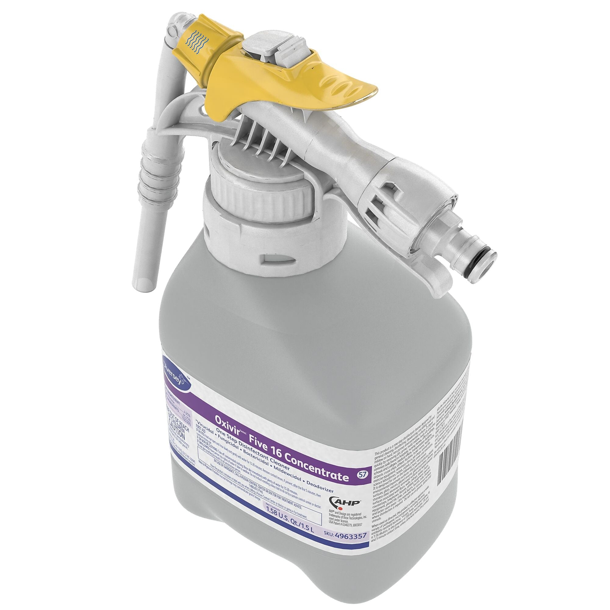 Oxivir Five 16 Diversey RTD Disinfectant, Liquid, 50.7 Oz., 2/Carton