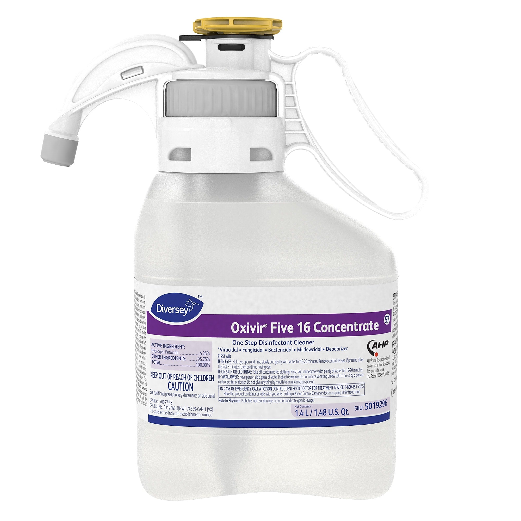 Oxivir Five 16 Diversey SmartDose Disinfectant, Liquid, 47.3 Oz.